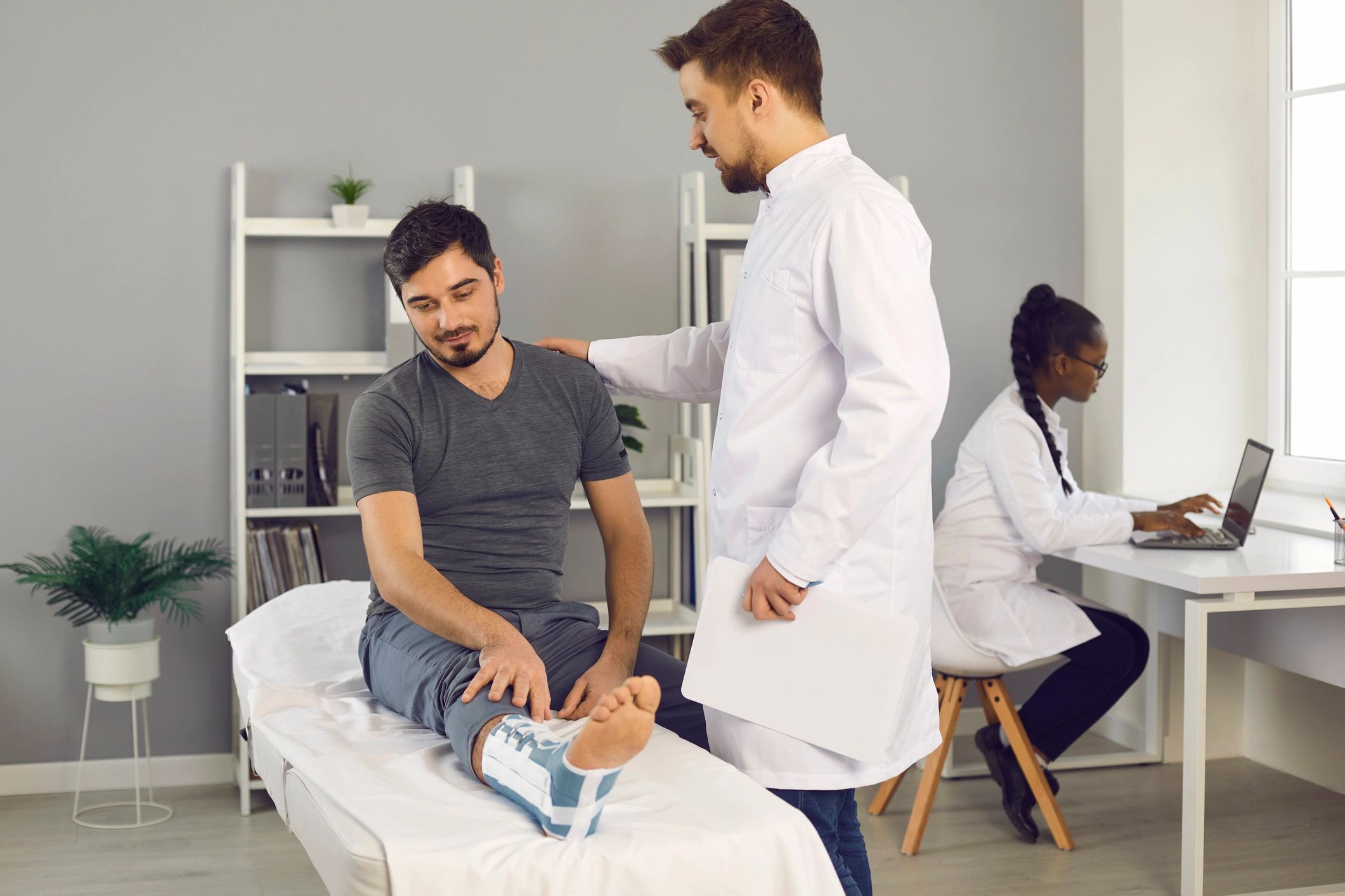 Medical consultation, injury treatment and first aid after